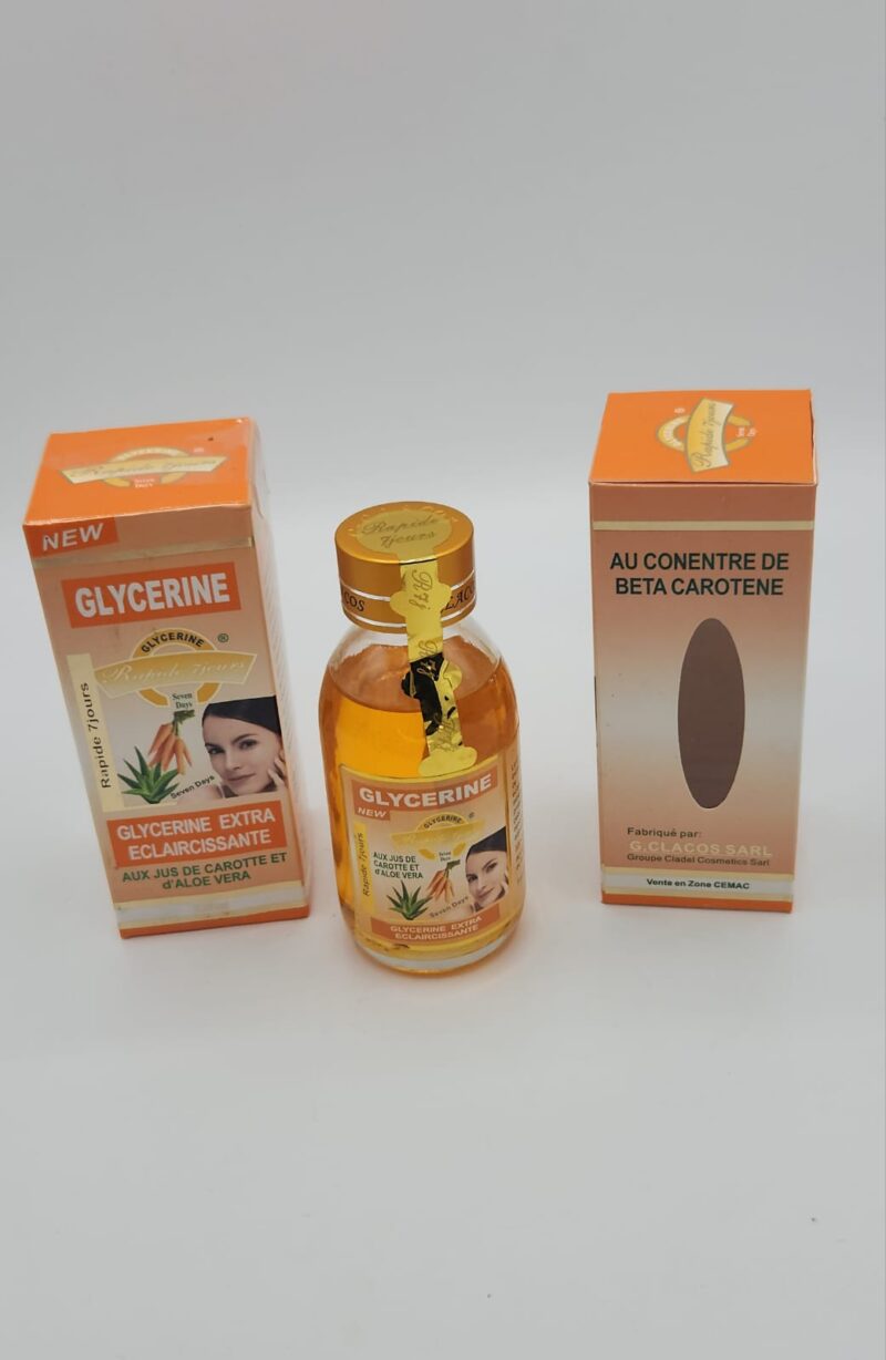 Glycérine Extra Éclaircissante RAPIDE 7 JOURS – Carotte & Aloe Vera 125ml - Image 2