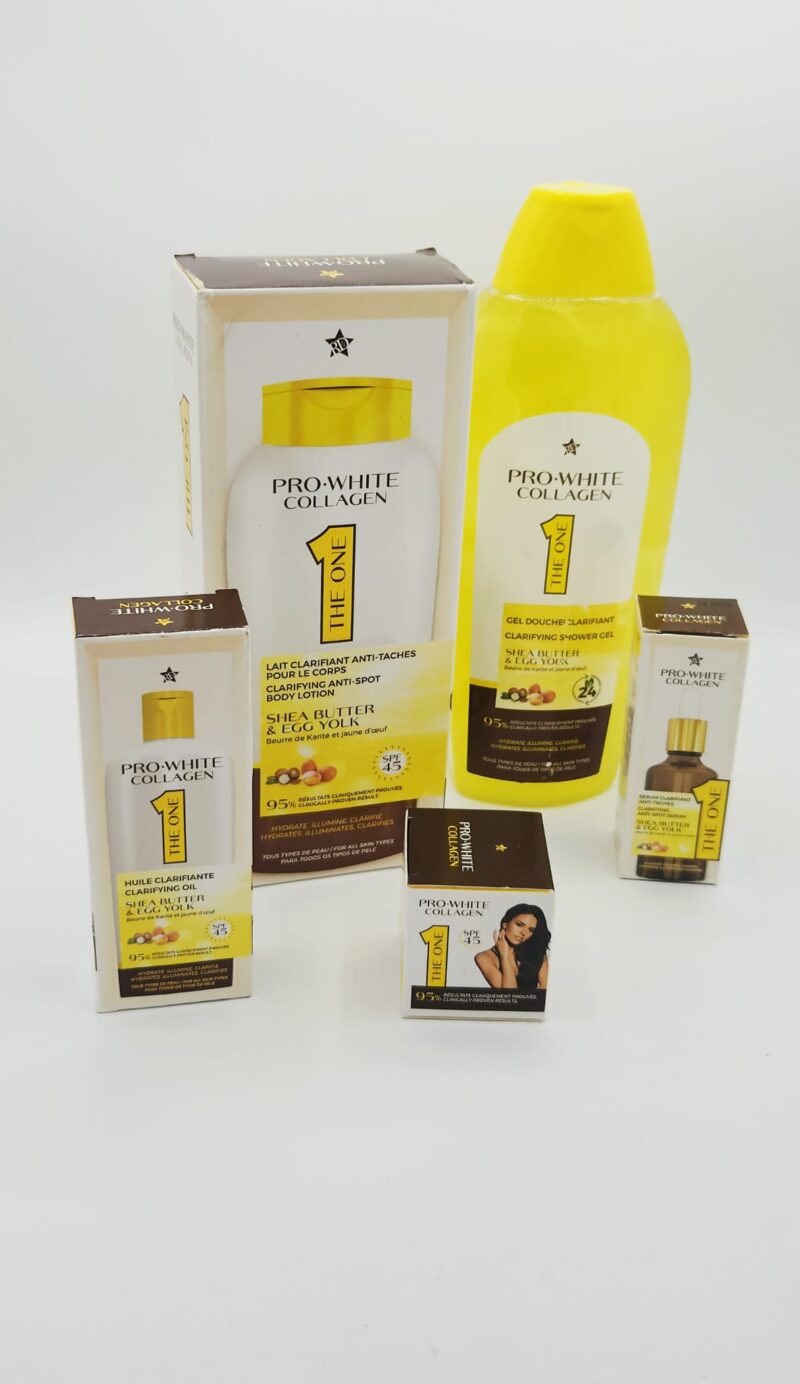 Gamme Pro White Collagen | Soin Clarifiant Exfoliant Gommant Visage & Corps
