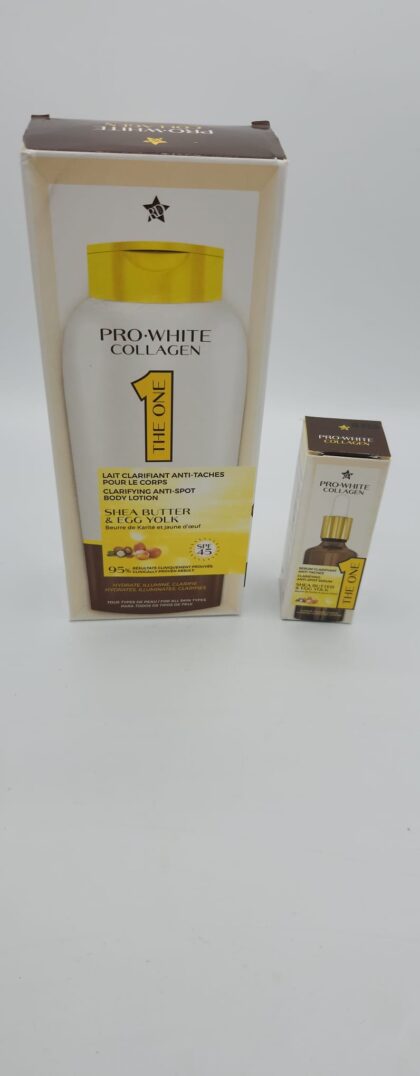 Combo Pro White Collagen – Lait & Sérum Ultra Clarifiants et Exfoliants