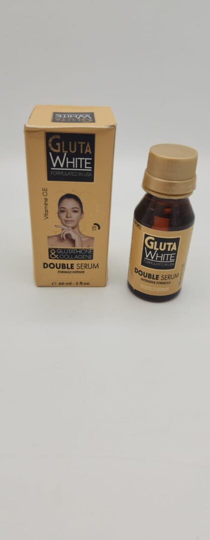 Sérum Éclaircissant GLUTA WHITE Double – Glutathion & Collagène – 60ml