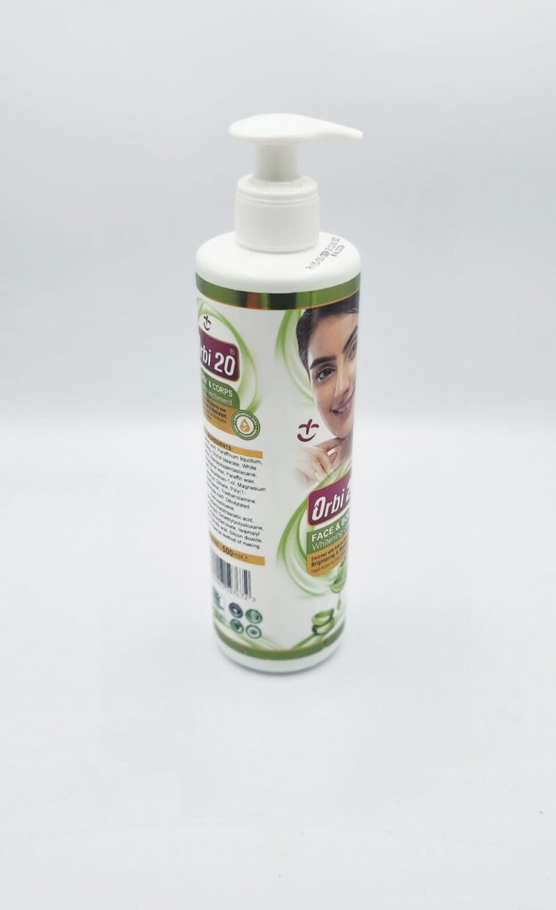 ORBI 20 Lait Éclaircissant Visage & Corps à l’Aloe Vera – 500ml - Image 4