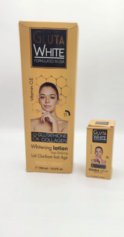 GLUTA WHITE Éclaircissant Lait + Sérum – Anti-Tache & Anti-Âge