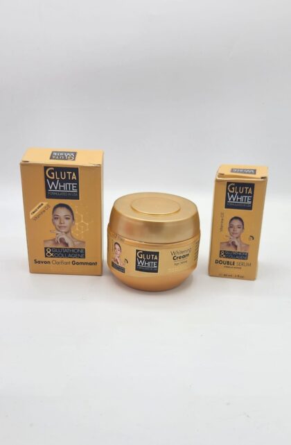 GLUTA WHITE Hyper Éclaircissant Crème + Sérum + Savon – Anti-Tache & Anti-Âge
