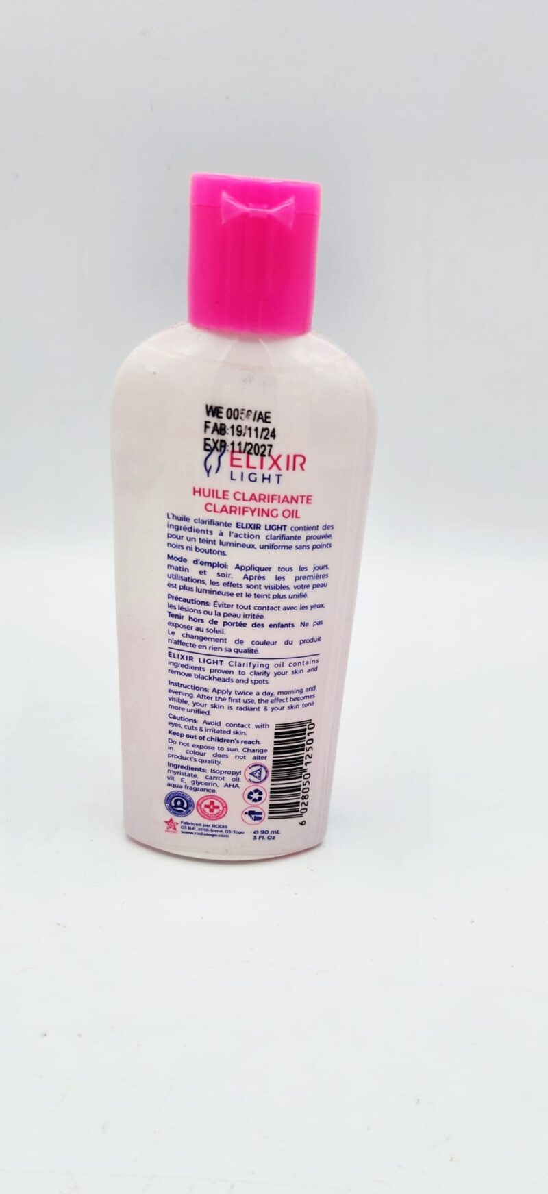 Elixir Light Huile Corporelle Clarifiante au Glutathione – 90ml - Image 3