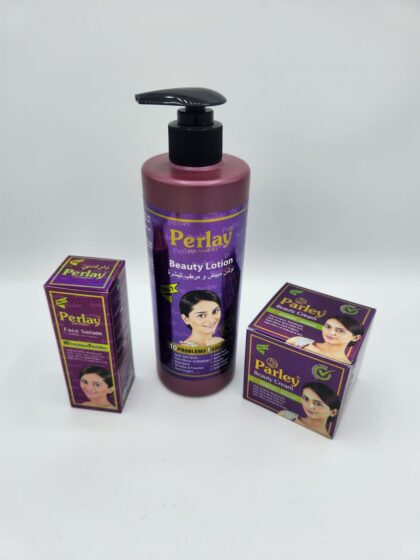 Gamme Perley Beauty – Soin Éclaircissant Complet Lotion, Sérum & Crème