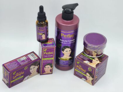 Gamme Perlay Beauty – Soin Éclaircissant Complet avec Lotion, Sérum, Crème Visage et Savon