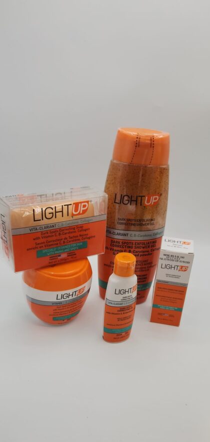 Gamme LIGHT UP – Crème Corps, Gel, Savon, Sérum & Huile | Teint Unifié & Éclat Immédiat