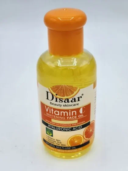 Disaar Beauty Huile Visage Éclaircissante à la Vitamine C – Glutathione & Acide Hyaluronique – 75ml
