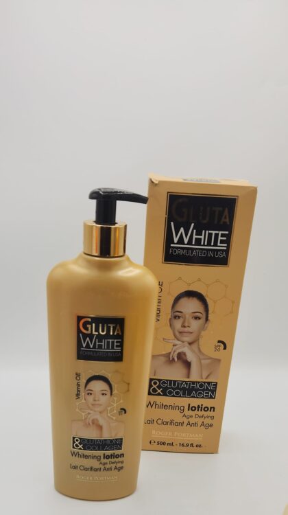 GLUTA WHITE – Lait Blanchisseur Corps au Glutathion & Collagène | Clarifiant Anti-Âge