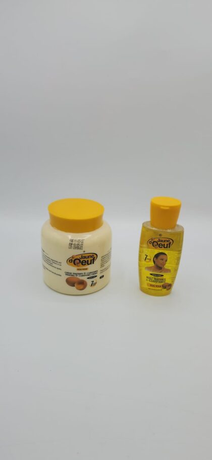 Duo Crème et Huile Jaune d’Œuf | Clarifiant & Anti-Taches | Éclat Naturel Peau Noire