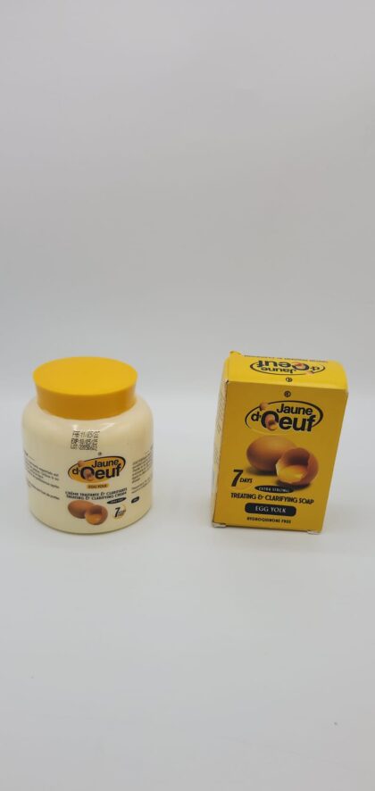 Duo Crème et Savon Jaune d’Œuf | Clarifiant & Anti-Taches | Teint Éclatant Peau Noire
