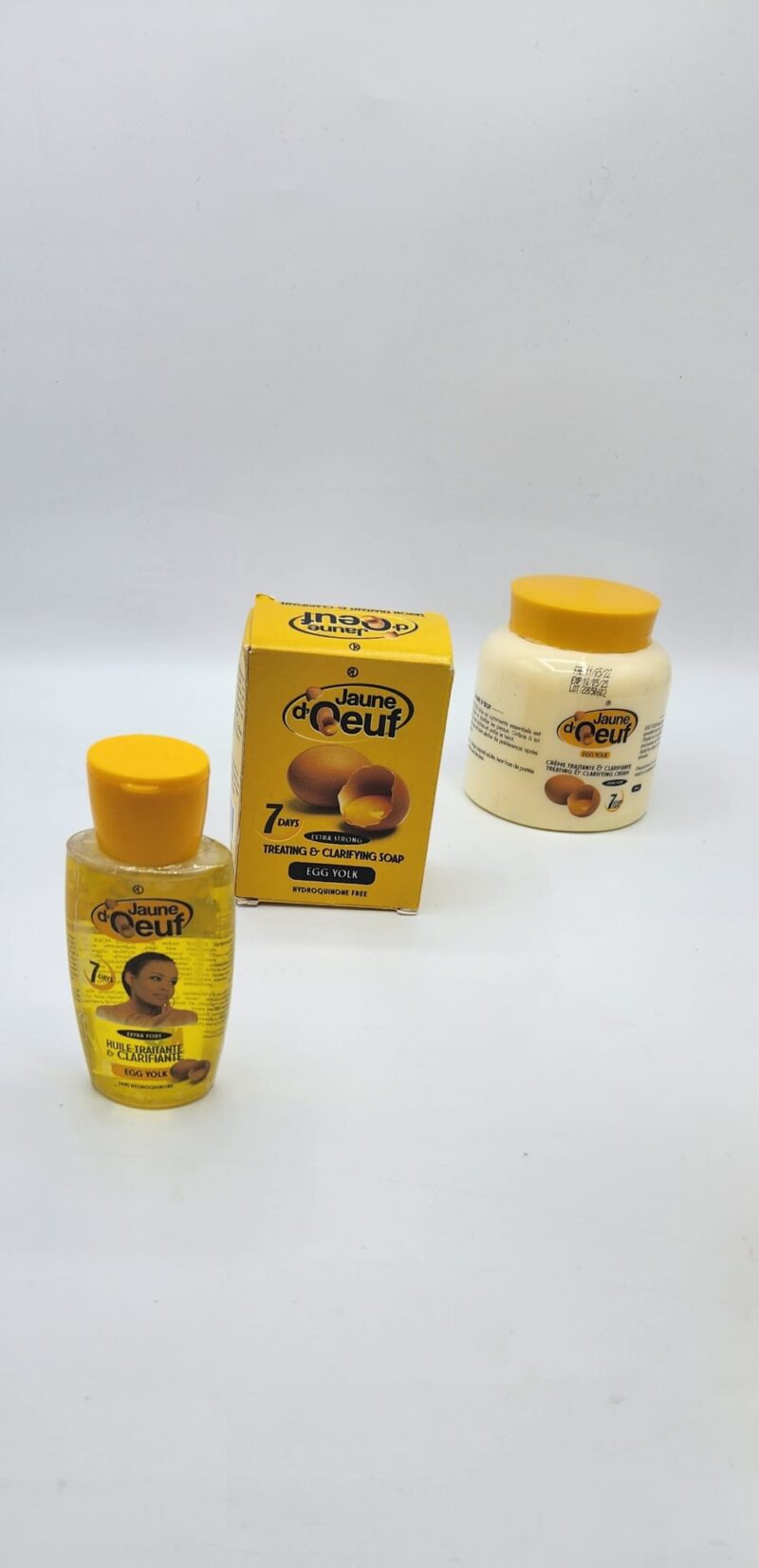Trio Jaune d’Œuf Crème Savon Huile | Clarifiant Anti-Taches Peau Noire - Image 6