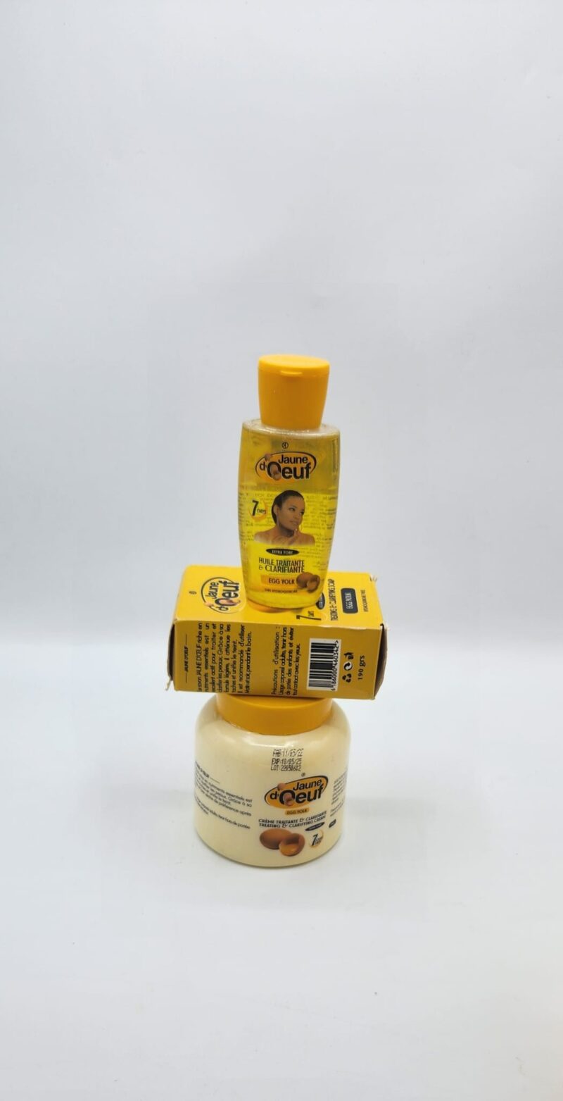 Trio Jaune d’Œuf Crème Savon Huile | Clarifiant Anti-Taches Peau Noire - Image 4