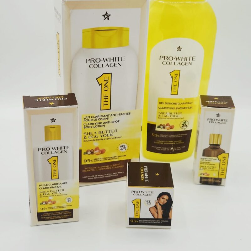 Gamme Pro White Collagen | Soin Clarifiant Exfoliant Gommant Visage & Corps