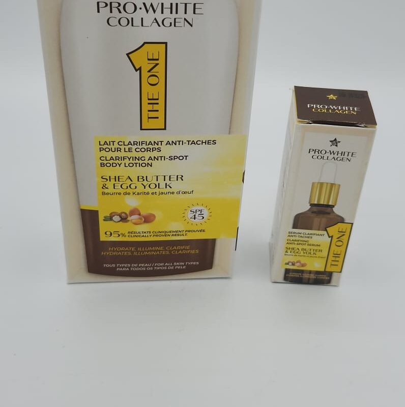 Combo Pro White Collagen – Lait & Sérum Ultra Clarifiants et Exfoliants