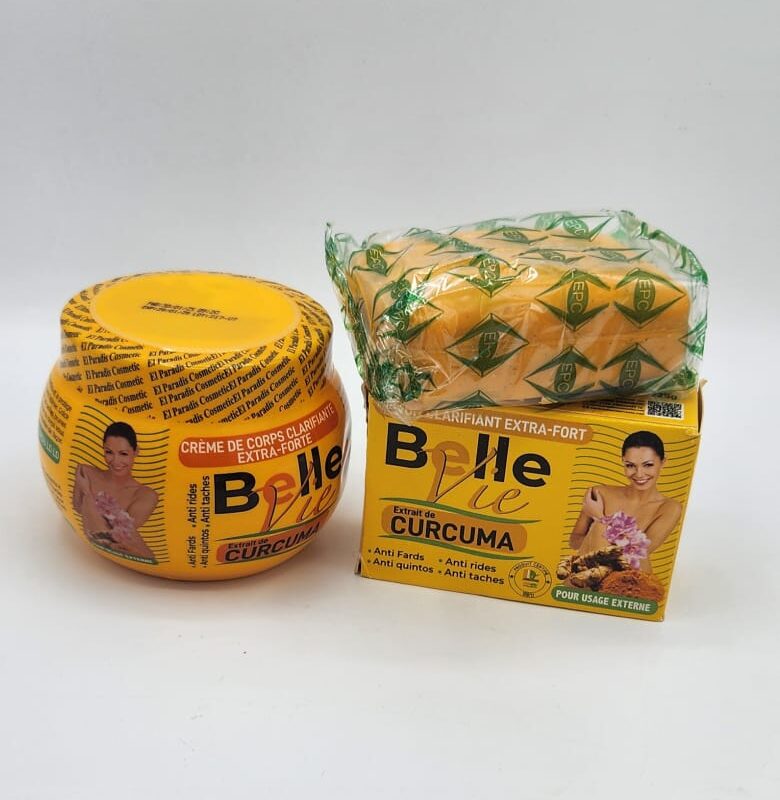 Combo Belle Vie au Curcuma – Crème Clarifiante + Savon Extra Fort pour Peau Éclatante