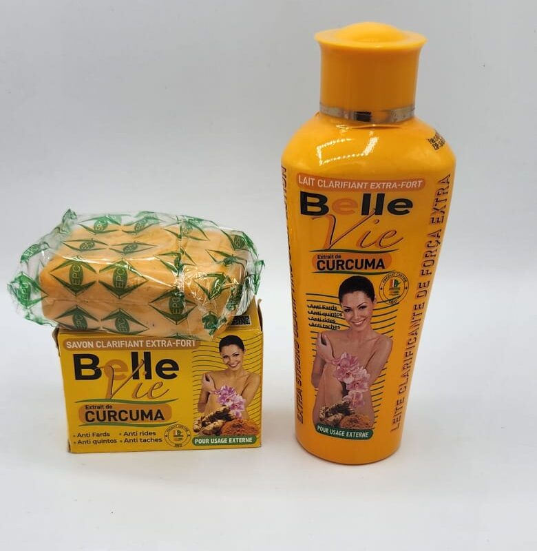 Duo Belle Vie Curcuma – Lait Éclaircissant 500g + Savon Clarifiant 225g