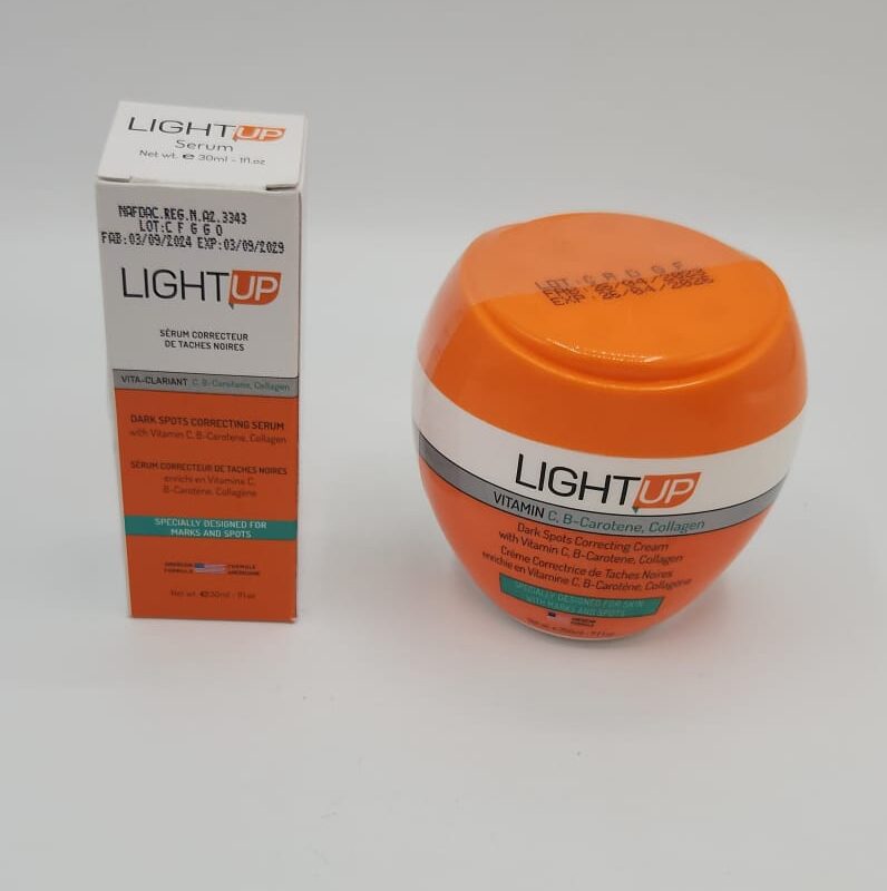 Combo LIGHT UP – Crème Corporelle + Sérum | Clarifiant Correcteur Anti-Taches