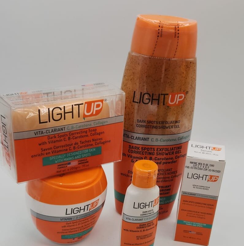 Gamme LIGHT UP – Crème Corps, Gel, Savon, Sérum & Huile | Teint Unifié & Éclat Immédiat