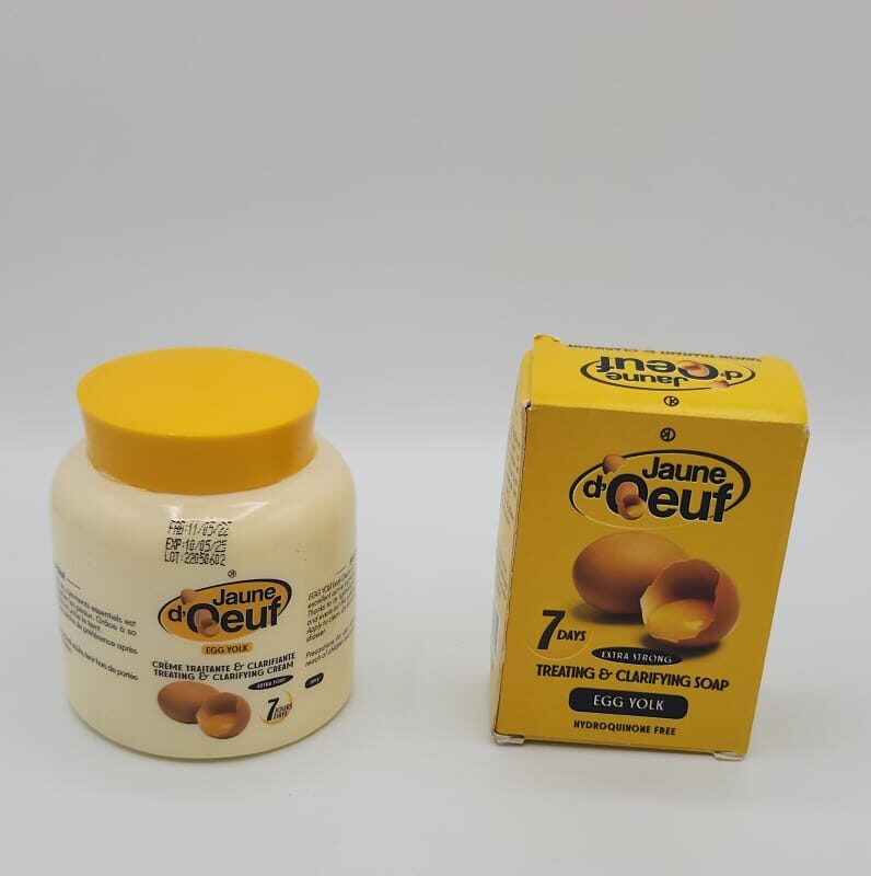Duo Crème et Savon Jaune d’Œuf | Clarifiant & Anti-Taches | Teint Éclatant Peau Noire