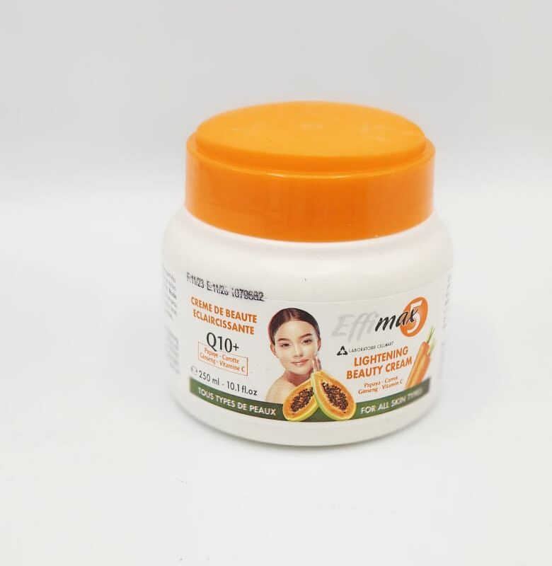 Crème Éclaircissante EFFIMAX 5 | Papaye Carotte Vitamine C Ginseng Q10