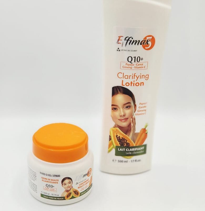 Combo EFFIMAX 5 Crème & Lotion | Papaye Carotte Q10 | Peau Éclatante
