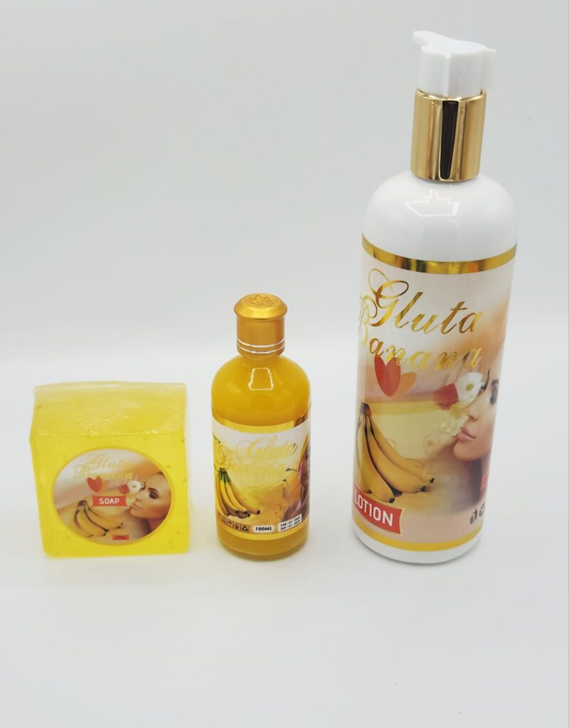 Gamme Gluta Banana Éclaircissante – Lotion, Sérum & Savon – Anti-Taches avec Acide Hyaluronique - Image 4