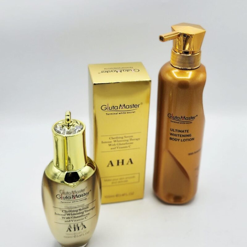 Gluta Master Terminal White – Lait + Sérum Éclaircissants Anti-Taches – Teint Métissé & Tous Types de Peau (2x1)