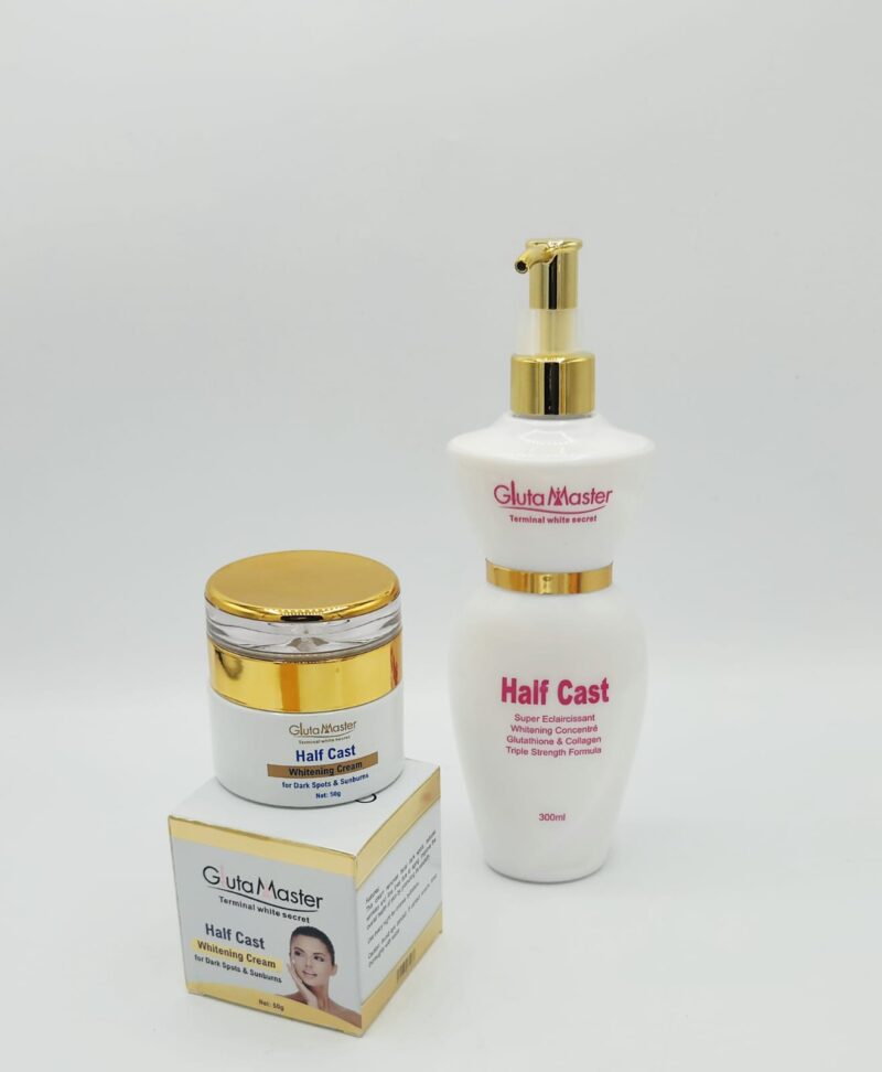 Pack Lait + Crème Visage Gluta Master Half Cast – Terminal White Secret – Super Éclaircissant au Glutathion et Collagène