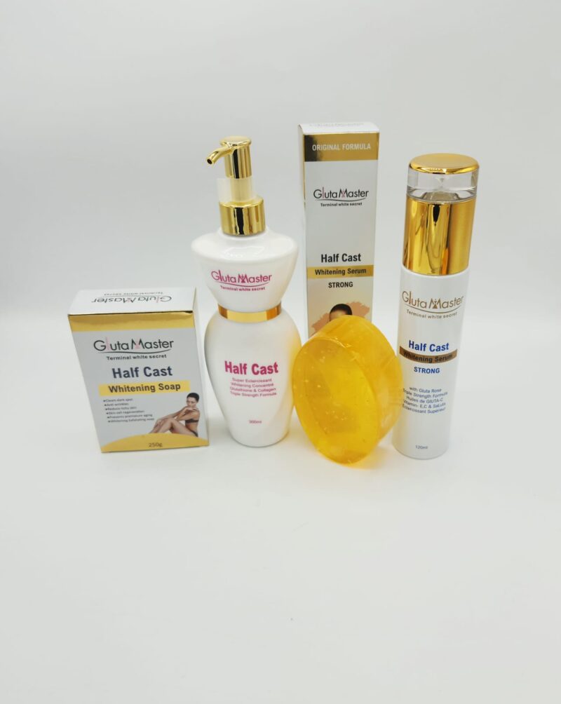 LAIT/ SERUME et SAVON  GLUTA MASTER Half Cast SET. Terminal white secret. Supper Eclaircissant 3PCS X 1 a la base de Glutathion et Collagen