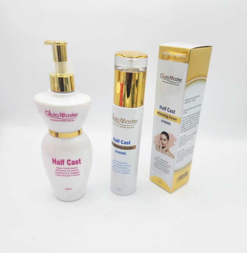 Lait & Sérum Gluta Master Half Cast – Terminal White Secret – Super Éclaircissant – 2PCS x 1 – À base de Glutathion & Collagène