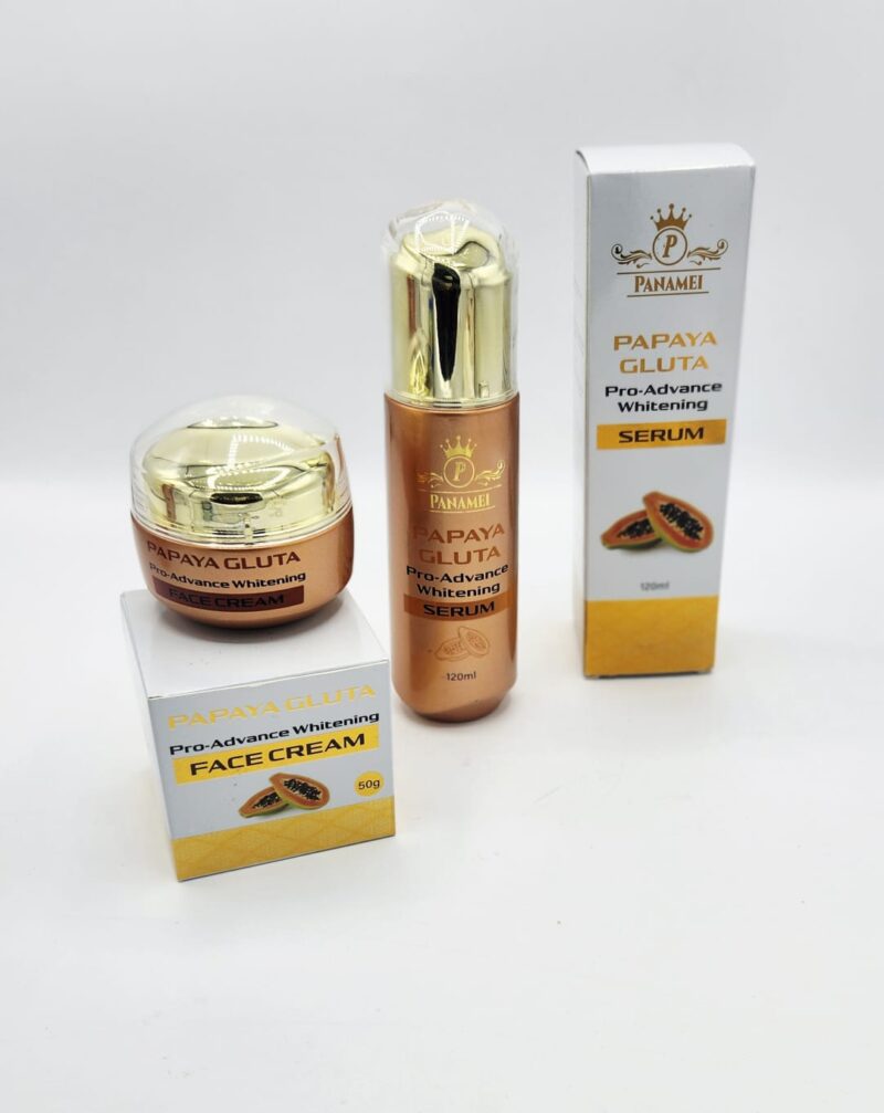 Duo Sérum Crème Visage Papaye - Set 2 Pièces Gluta Pro Advance Ultra Blanchissant Anti-Imperfections