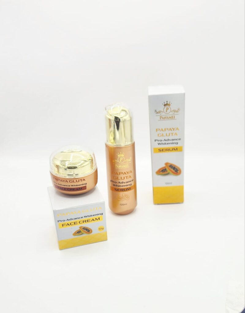 Duo Sérum Crème Visage Papaye - Set 2 Pièces Gluta Pro Advance Ultra Blanchissant Anti-Imperfections - Image 3