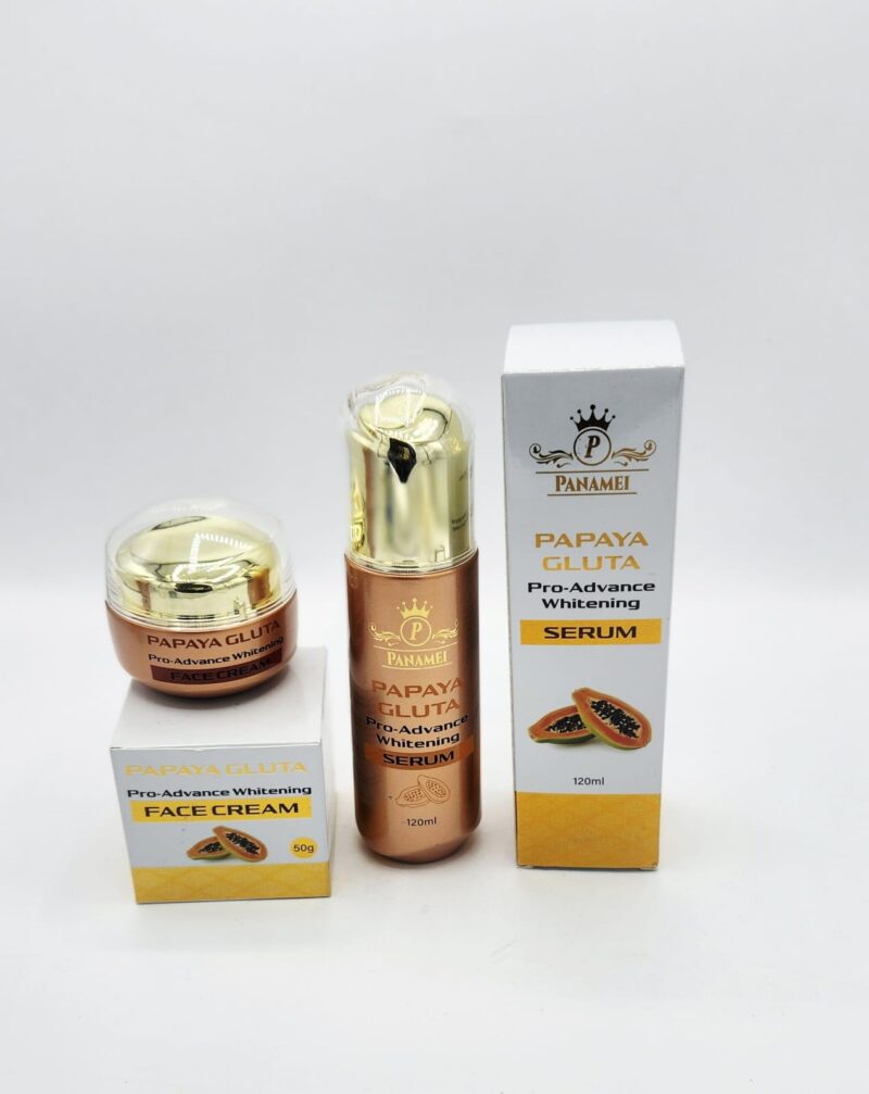 Duo Sérum Crème Visage Papaye - Set 2 Pièces Gluta Pro Advance Ultra Blanchissant Anti-Imperfections - Image 4