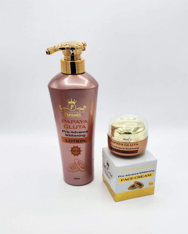 Duo Lait Crème Visage Papaye - Set 2 Pièces Gluta Pro Advance Ultra Blanchissant Anti-Imperfections - Image 3