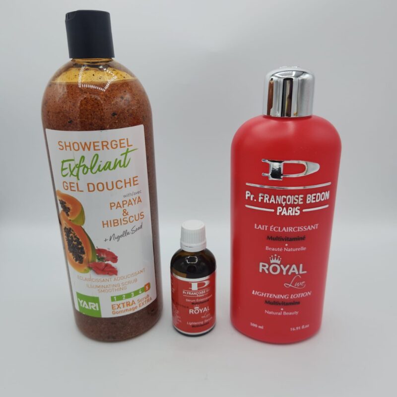 Crème Éclaircissante Triple Action – Gamme Françoise Bedon 3 Pièces | Éclaircit, Assouplit, Hydrate | Teint Frais et Uniforme en 14 Jours