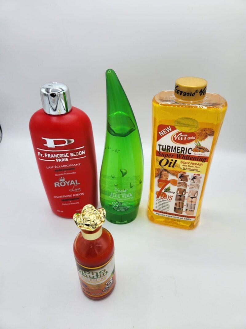 Combo Éclaircissant Alo Vera – VeetGold Huile Turmeric + Lait Françoise Bedon Carvia + Gel 100% Aloe Vera & Alpha Arbutin 3A | Routine Visage & Corps Éclat Immédiat - Image 3