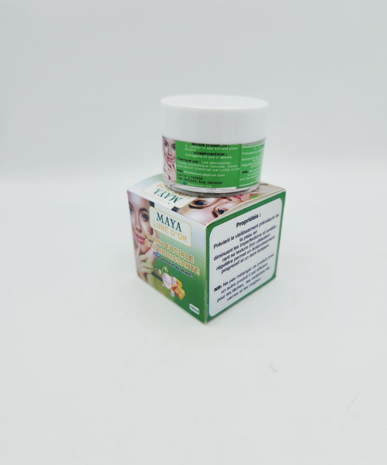 Crème Faciale Éclaircissante Maya Lune d’Or – 100ml – Soin Luxe Anti-Taches & Unifiant pour un Teint Rayonnant - Image 6