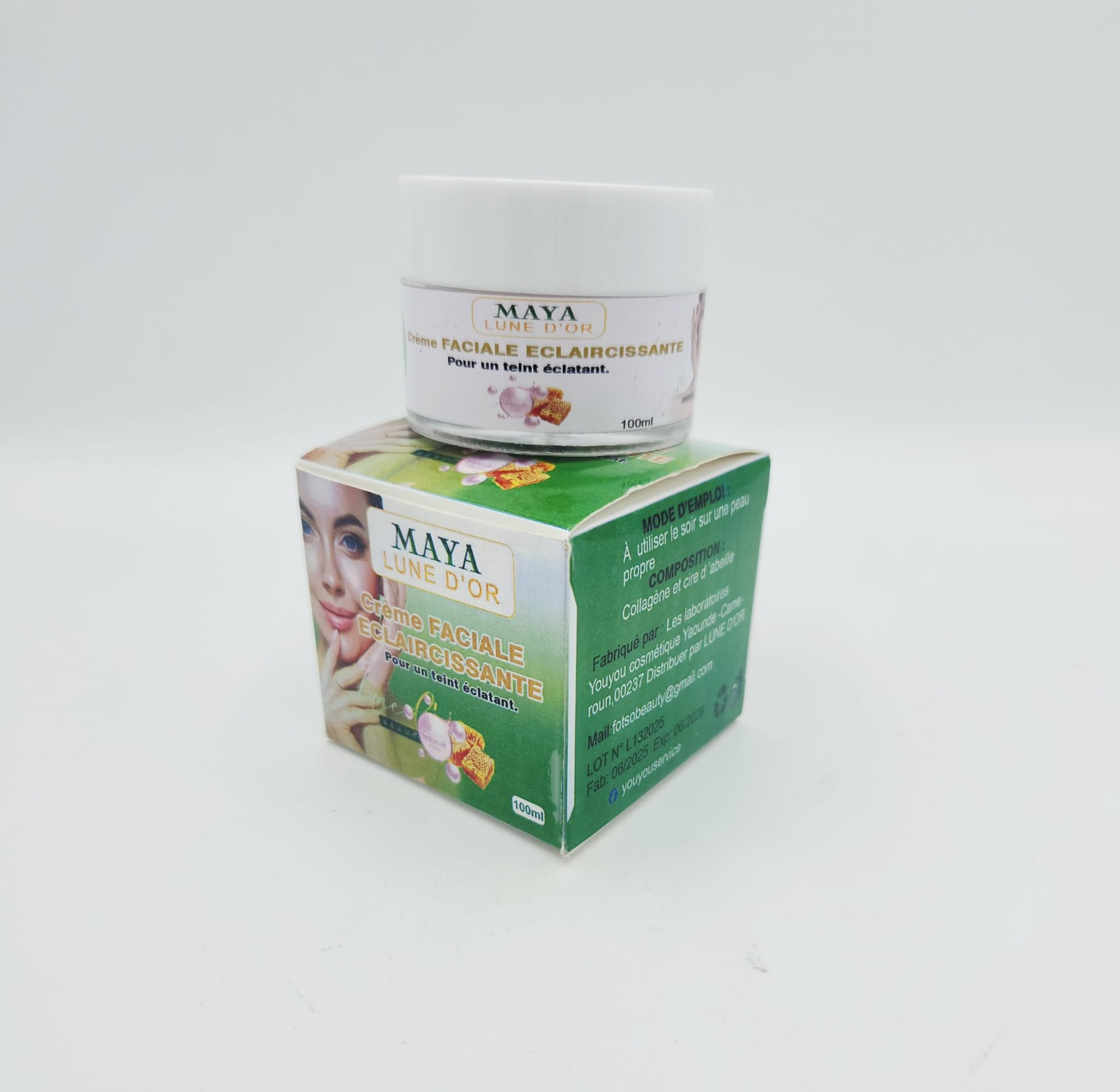 Crème Faciale Éclaircissante Maya Lune d’Or – 100ml – Soin Luxe Anti-Taches & Unifiant pour un Teint Rayonnant - Image 4