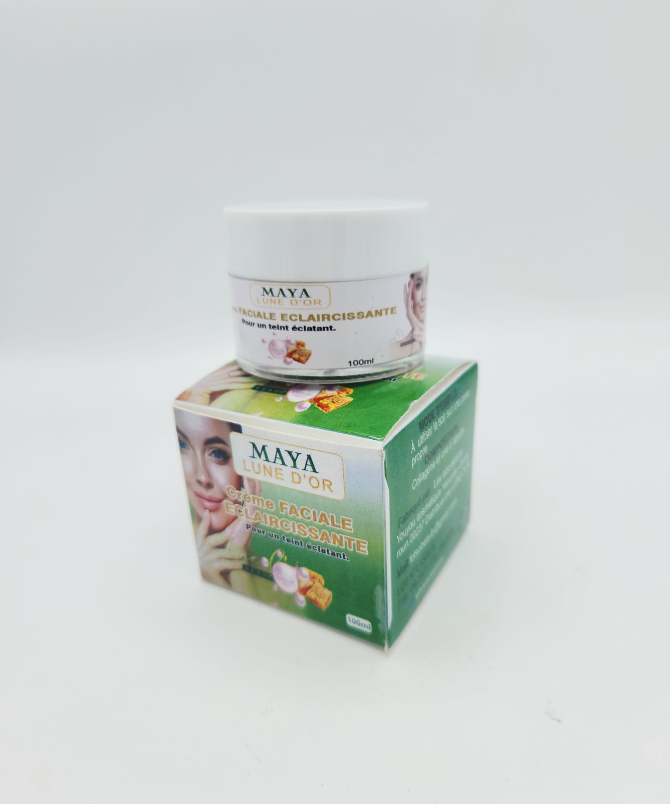 Crème Faciale Éclaircissante Maya Lune d’Or – 100ml – Soin Luxe Anti-Taches & Unifiant pour un Teint Rayonnant