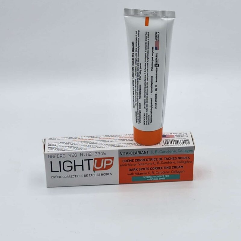 Crème Light Up Vita-Clariant C – Correctrice de Taches Noires au Bêta-Carotène & Collagène – 40g