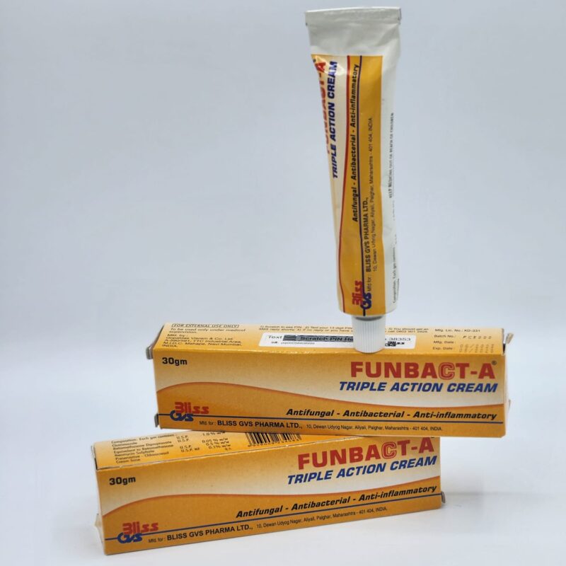 Funbact-A Tiple Action Cream - Crème Triple Action / Antifongique, Antibactérienne, Anti-inflammatoire -  30g.