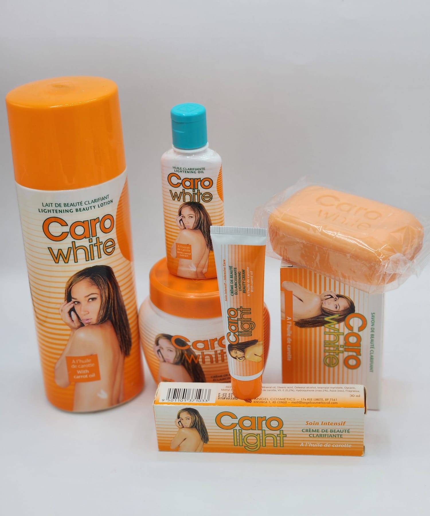 Gamme Complete Caro White Eclaircissante , Anti Tache de Lait ,Créme de Peau &Tube, Huile et Savon. - Image 4