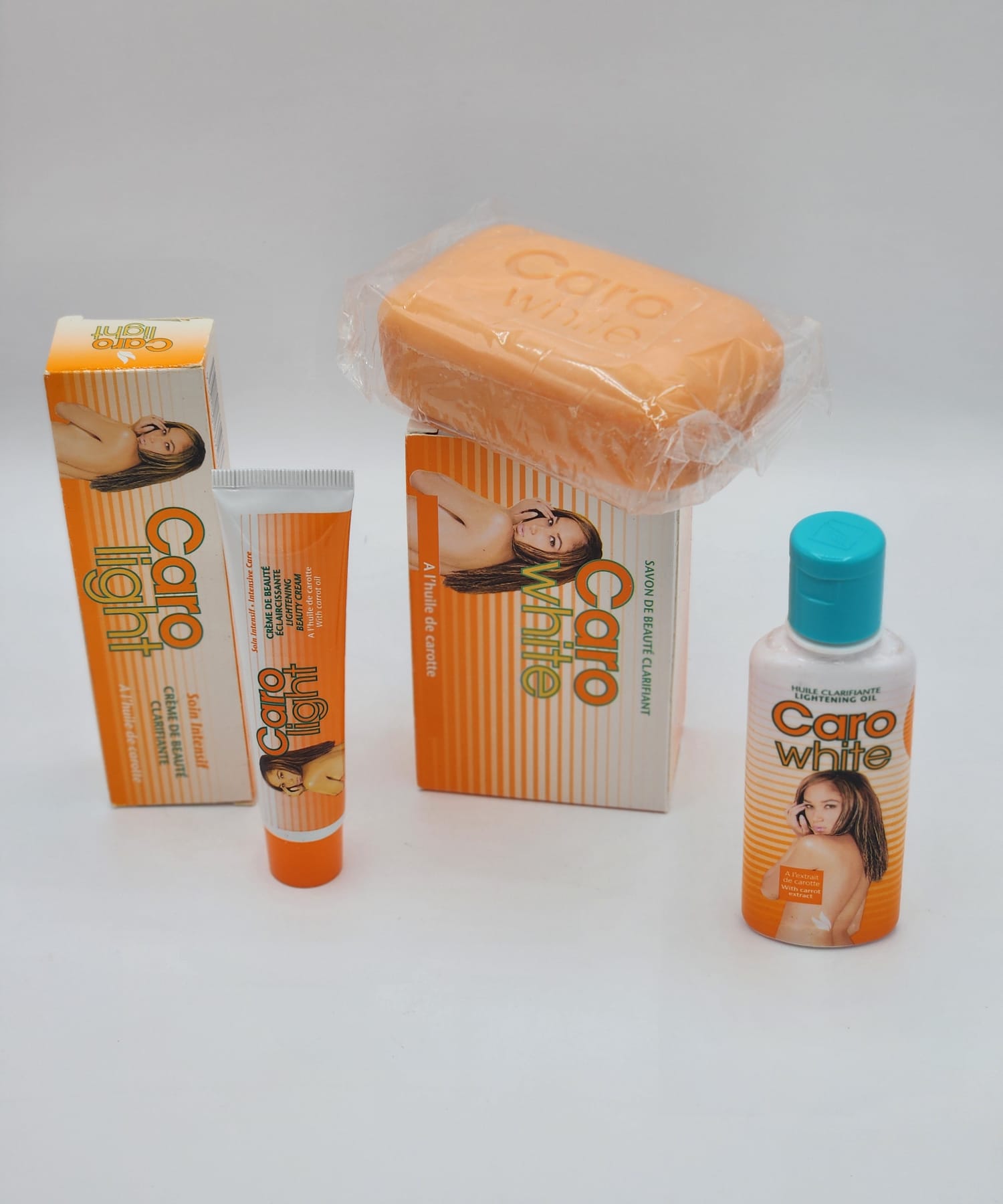 Mini Gamme Caro White Eclaircissante , Anti Tache de Créme Tube, Huile et Savon. - Image 2