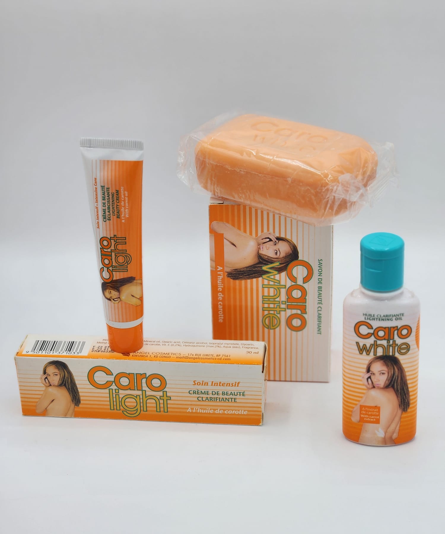 Mini Gamme Caro White Eclaircissante , Anti Tache de Créme Tube, Huile et Savon. - Image 3