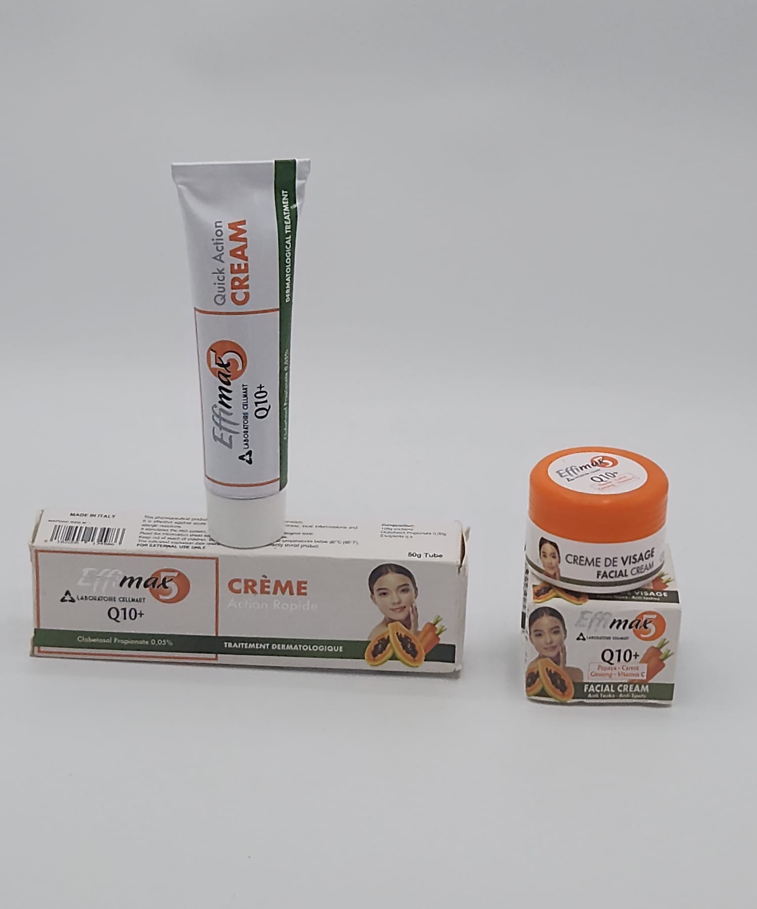 COMBO EFFIMAX PAPAYE CAROTTE VITAMINE C ULTRA ÉCLAIRCISSANT CREME VISAGE ET CREME ACTION RAPID. 50g - Image 2