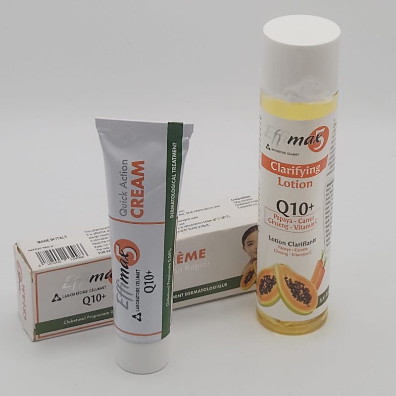 COMBO EFFIMAX PAPAYE CAROTTE VITAMINE C ULTRA ÉCLAIRCISSANT LOTION ET CREME ACTION RAPID