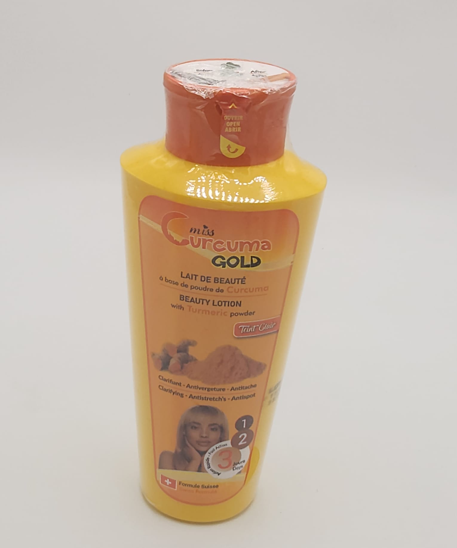 MISS CURCUMA GOLD LAIT DE BEAUTE. Teint Clair; Antivegeture Antitaches Antispot Antistretch's. 400ML - Image 2