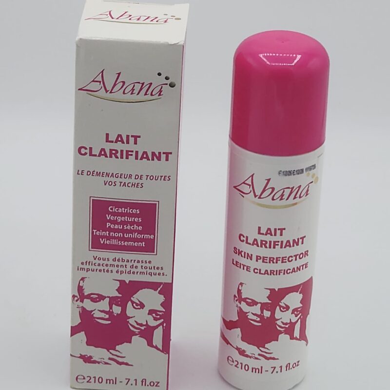 LAIT CLARIFIANT ABANA Le Démenageur DE TOUTES VOS TACHES. Cicatrices Vergetures Peau sèche Teint non uniforme Vieillissement. 210ML