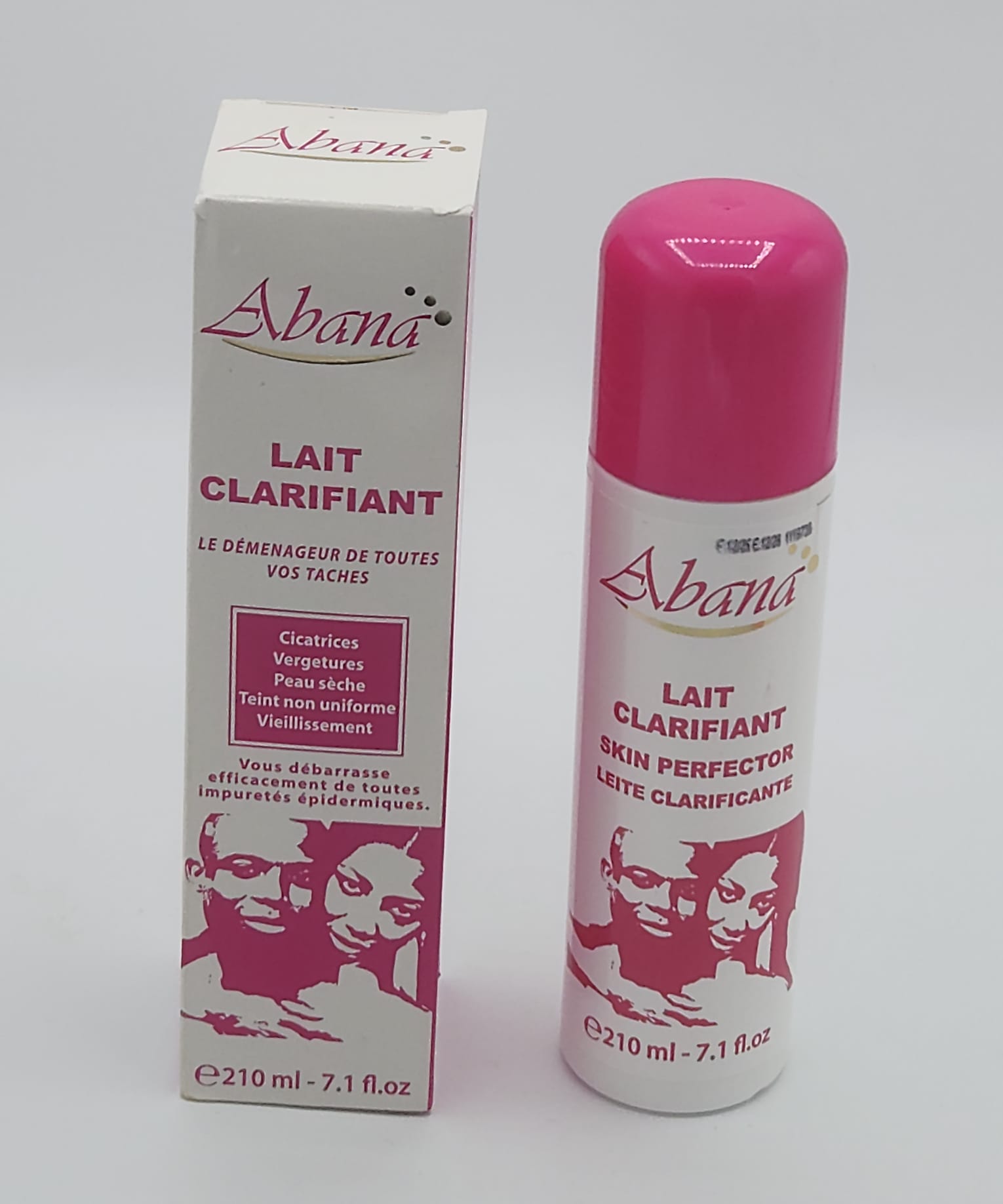 LAIT CLARIFIANT ABANA Le Démenageur DE TOUTES VOS TACHES. Cicatrices Vergetures Peau sèche Teint non uniforme Vieillissement. 210ML